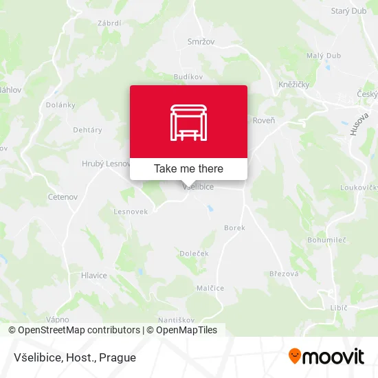 Карта Všelibice, Host.