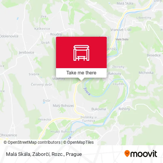 Карта Malá Skála, Záborčí, Rozc.