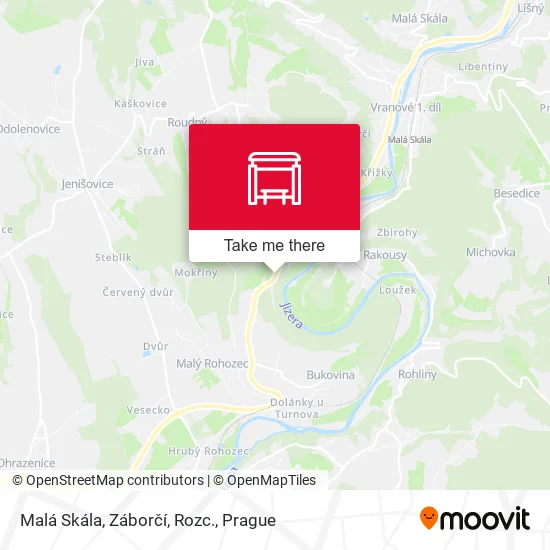 Карта Malá Skála, Záborčí, Rozc.