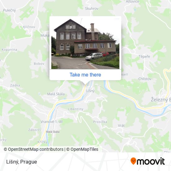 Líšný map