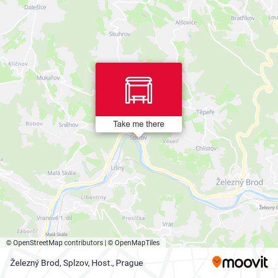 Železný Brod, Splzov, Host. map