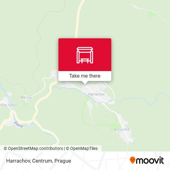 Harrachov, Centrum map