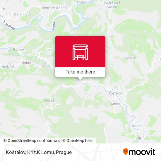 Košťálov, Křiž.K Lomu map