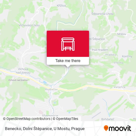 Benecko, Dolní Štěpanice, U Mostu map
