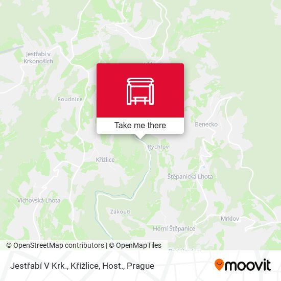 Jestřabí V Krk., Křížlice, Host. map