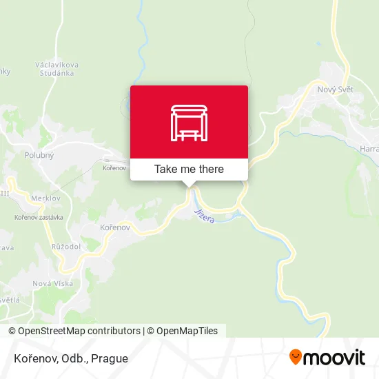 Карта Kořenov, Odb.