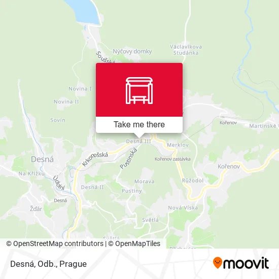 Карта Desná, Odb.
