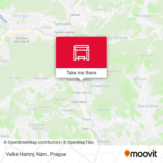 Карта Velké Hamry, Nám.