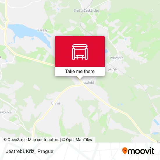 Jestřebí, Křiž. map