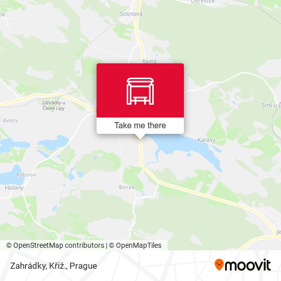 Zahrádky, Křiž. map