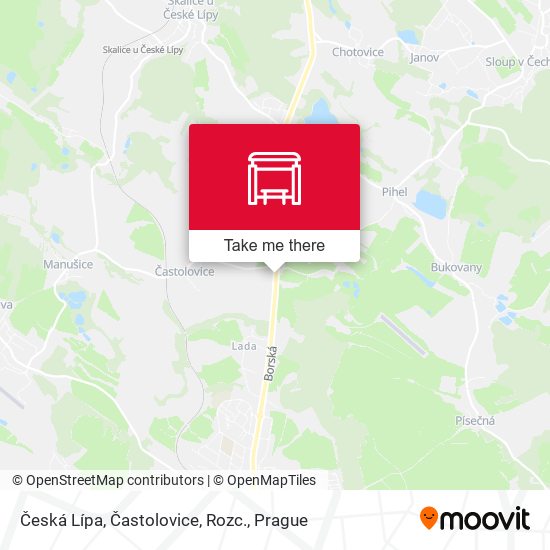 Карта Česká Lípa, Častolovice, Rozc.