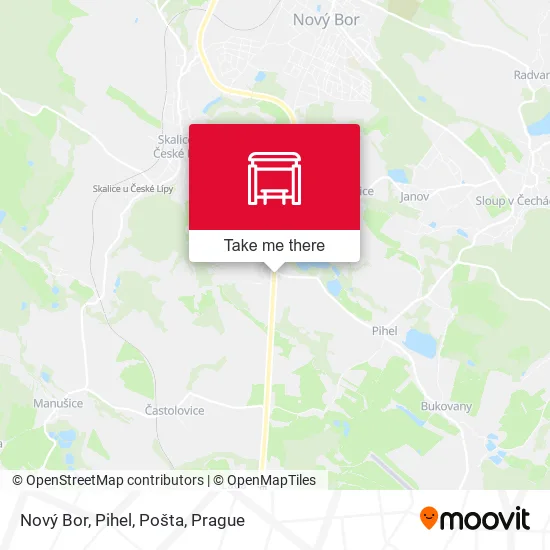 Карта Nový Bor, Pihel, Pošta