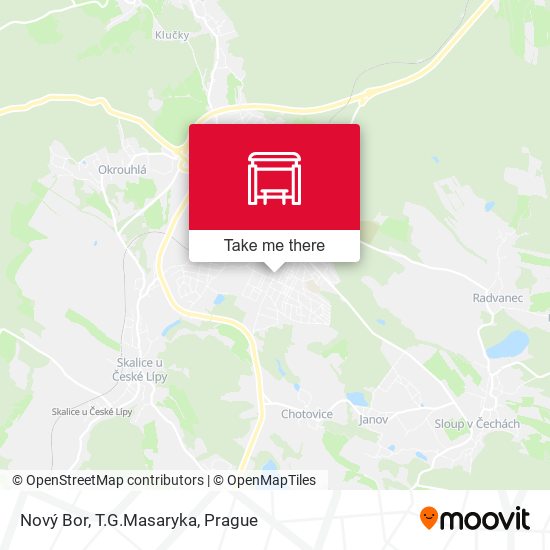 Nový Bor, T.G.Masaryka map