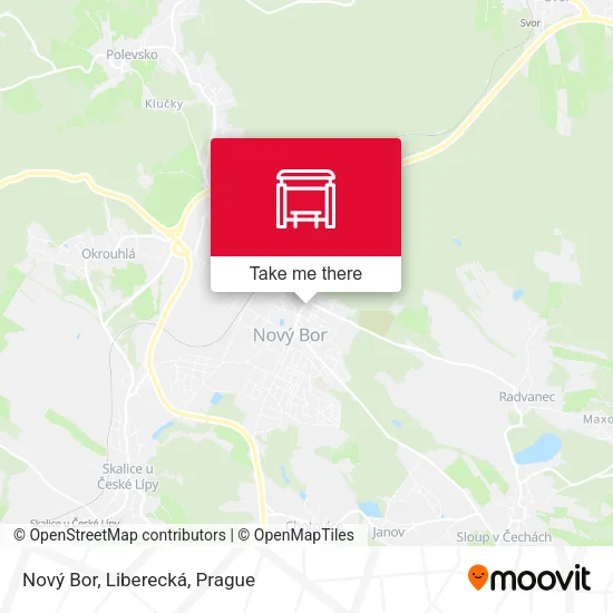 Карта Nový Bor, Liberecká
