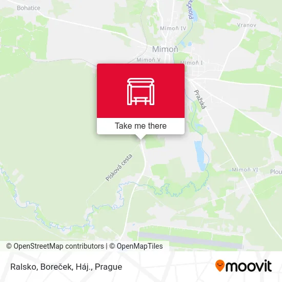 Ralsko, Boreček, Háj. map