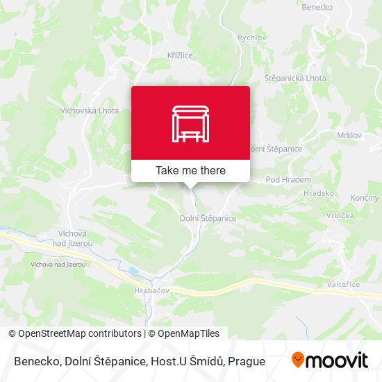 Benecko, Dolní Štěpanice, Host.U Šmídů map