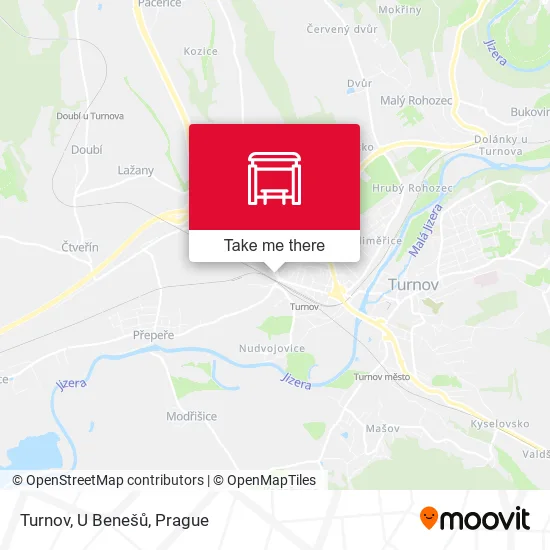 Turnov, U Benešů map