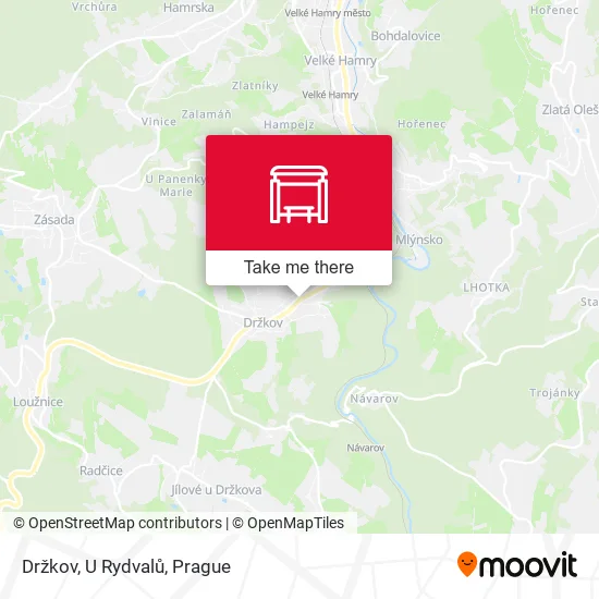Карта Držkov, U Rydvalů