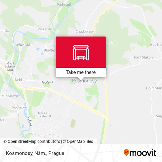 Карта Kosmonosy, Nám.