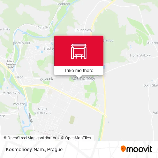 Карта Kosmonosy, Nám.