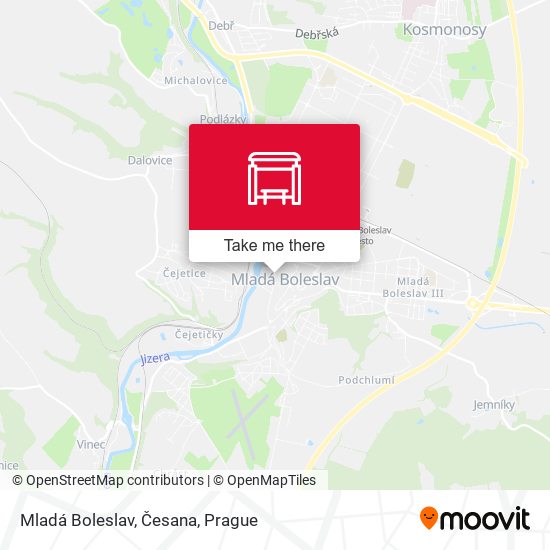 Mladá Boleslav, Česana map