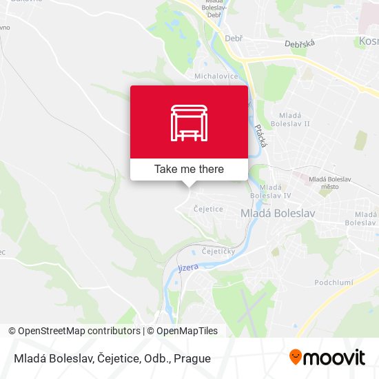 Карта Mladá Boleslav, Čejetice, Odb.