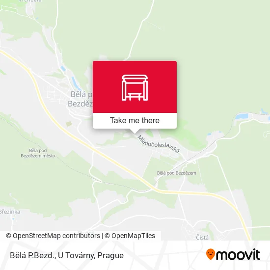 Карта Bělá P.Bezd., U Továrny