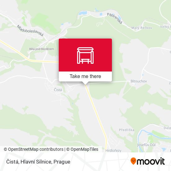 Čistá, Hlavní Silnice map