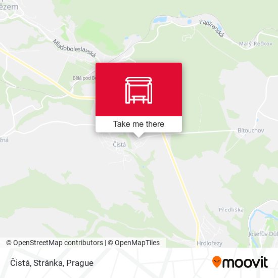 Карта Čistá, Stránka