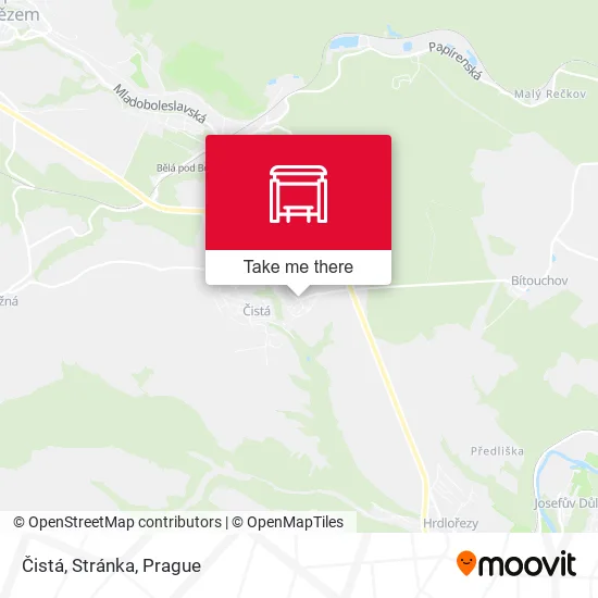 Карта Čistá, Stránka