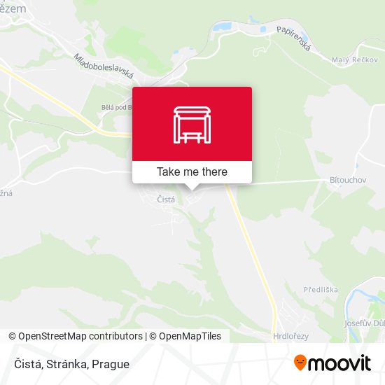 Карта Čistá, Stránka