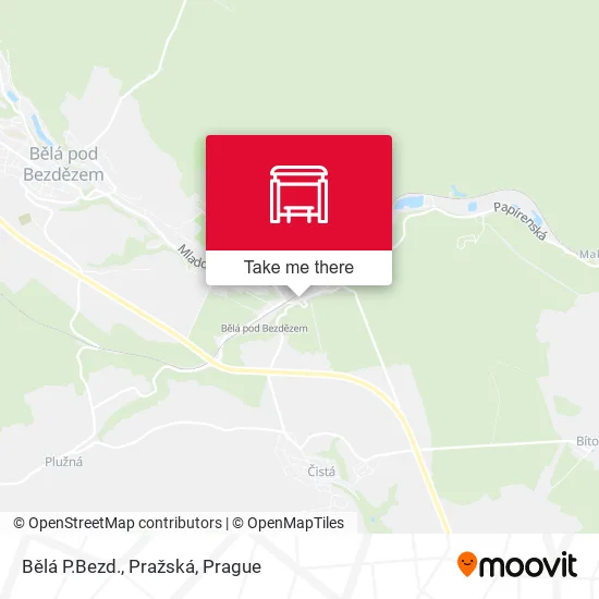 Карта Bělá P.Bezd., Pražská