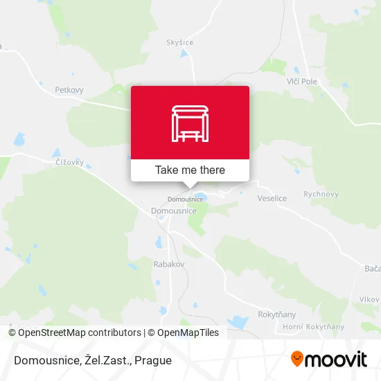 Карта Domousnice, Žel.Zast.