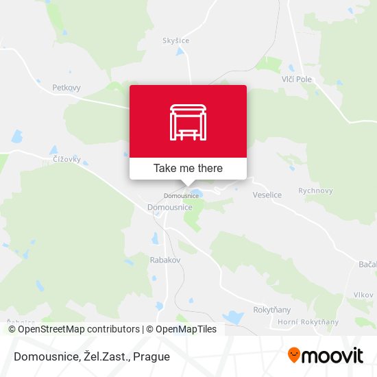 Domousnice, Žel.Zast. map