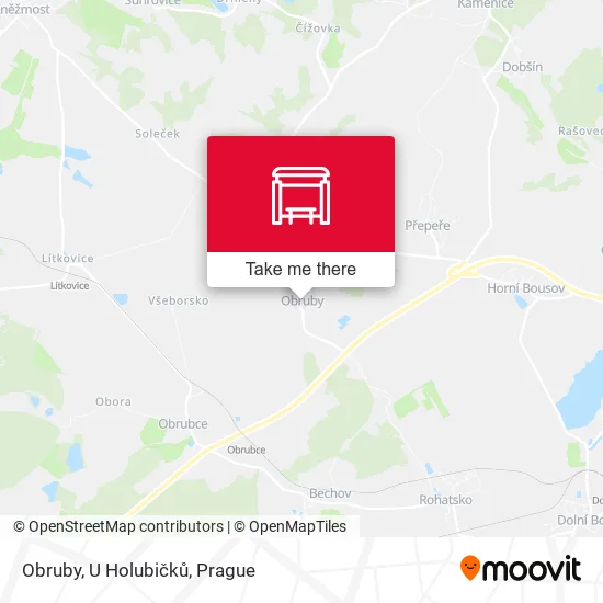 Карта Obruby, U Holubičků