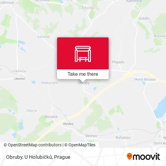 Карта Obruby, U Holubičků