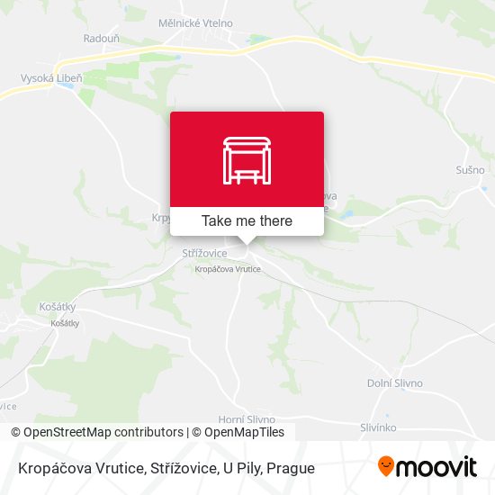 Kropáčova Vrutice, Střížovice, U Pily map