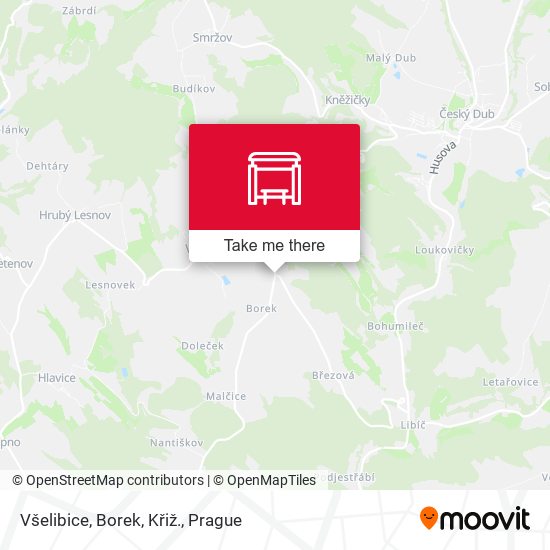 Všelibice, Borek, Křiž. map