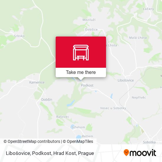 Libošovice, Podkost, Hrad Kost map