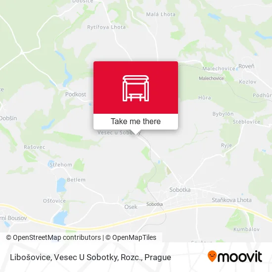 Карта Libošovice, Vesec U Sobotky, Rozc.