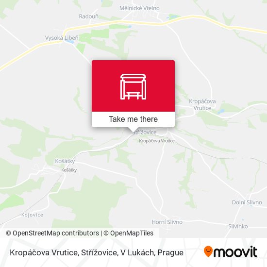 Kropáčova Vrutice, Střížovice, V Lukách map