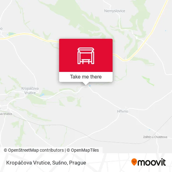 Карта Kropáčova Vrutice, Sušno