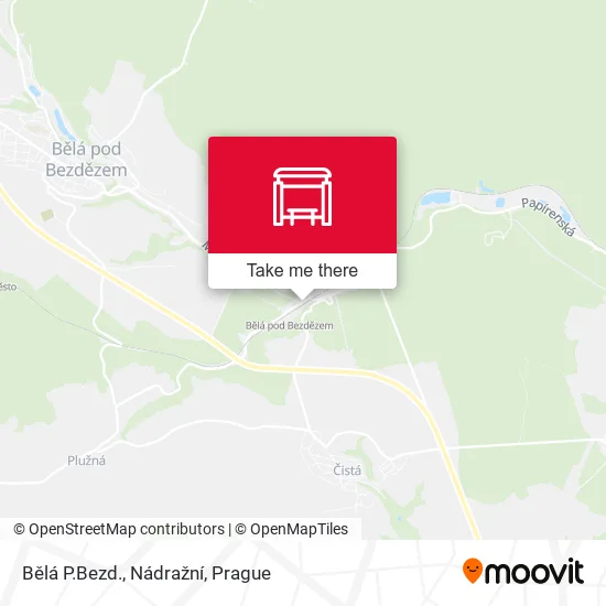 Карта Bělá P.Bezd., Nádražní