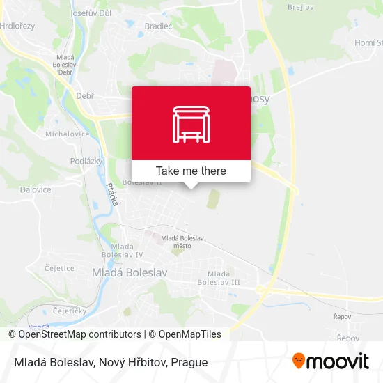 Карта Mladá Boleslav, Nový Hřbitov