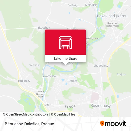 Карта Bítouchov, Dalešice