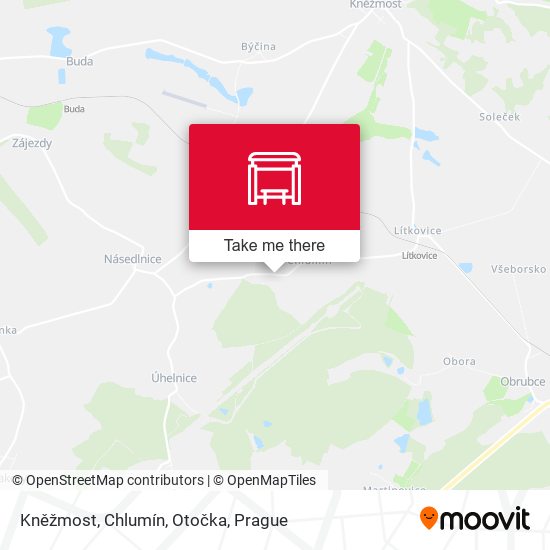 Kněžmost, Chlumín, Otočka map