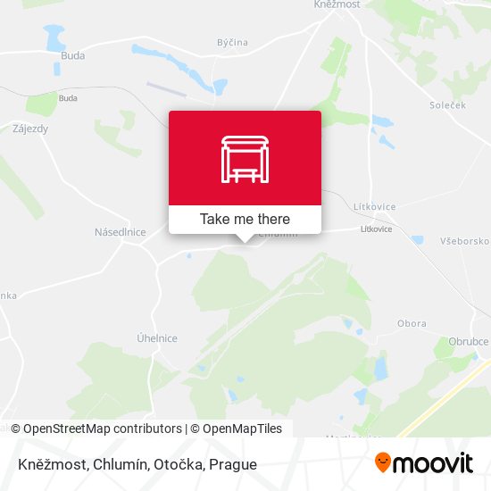 Kněžmost, Chlumín, Otočka map