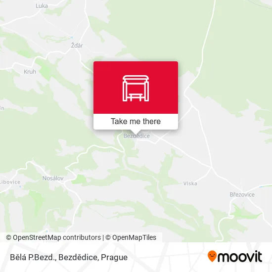 Карта Bělá P.Bezd., Bezdědice