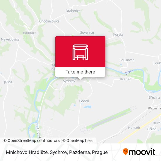 Mnichovo Hradiště, Sychrov, Pazderna map
