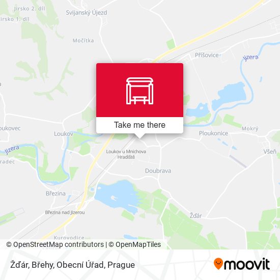 Žďár, Břehy, Obecní Úřad map